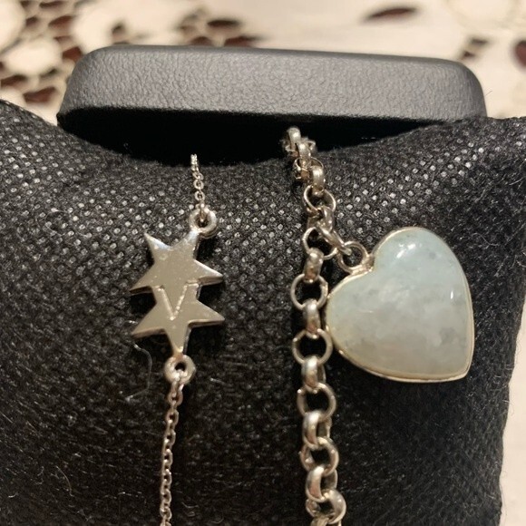 Trifari Star Bracelet and Silver tone Heart Bracelet - Picture 1 of 7